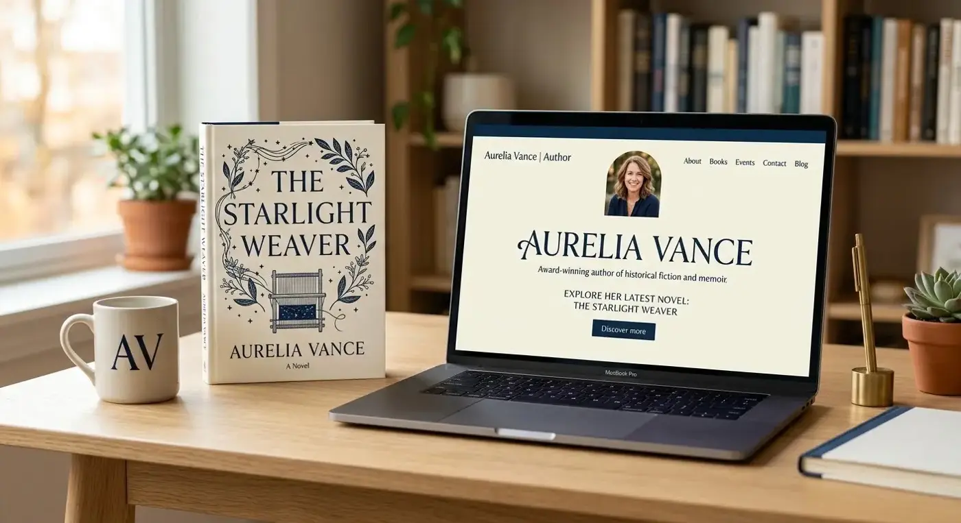 Aurelia Vance website concept design shown as a mockup